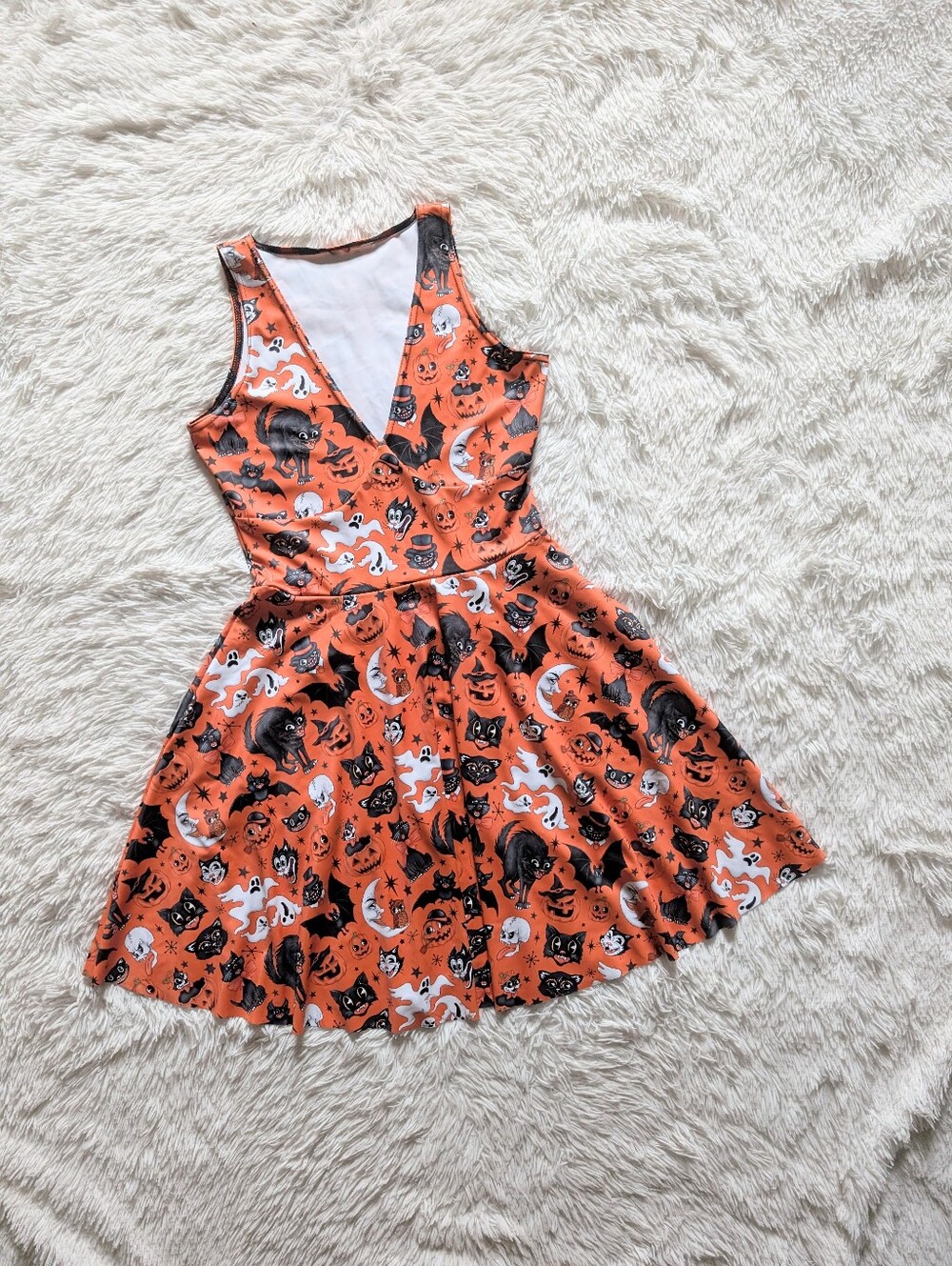 Blackmilk Trick or Treat Pumpkin Orange Retro Halloween Marilyn Dress Small - Picture 4 of 12